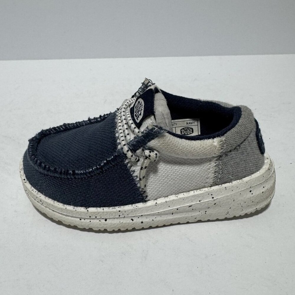 Hey Dude Kids Navy and Gray Slip-On Sneakers